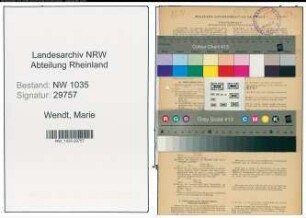 Entnazifizierung Marie Wendt , geb. 17.01.1902 (Kaufmaennische Angestellte)