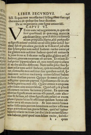 De vi negationis cum signo universali. Caput VI.