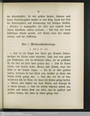 Am 2. Weihnachtsfeiertage