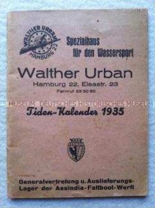 Firmenschrift für Faltboote der Fa. Assindia-Faltboot-Werft Wilhelm Hohlbeck, Essen