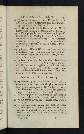 145-159, Regne des Louis XIII. 1610-1643
