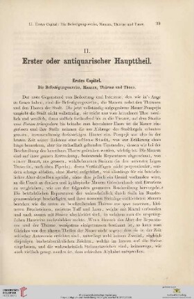 Erstes Capitel. Die Befestigungswerke, Mauern, Thürme, Thore