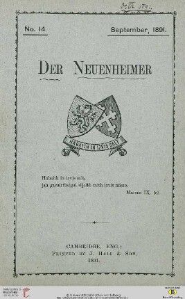 Heft Nr. 14 (September)