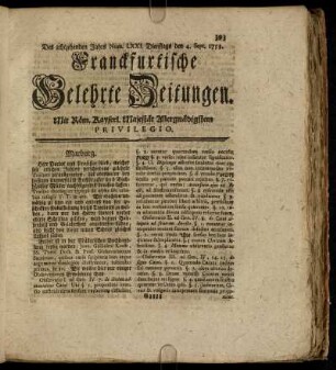 Num. LXXI. Dienstags den 4. Sept. 1753 - Num. LXXX. Freytags den 5. Octob. 1753