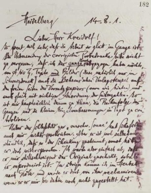 Brief an Ernst Kreidolf