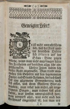 [Vorrede.] Geneigter Leser!