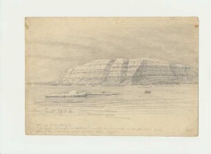 Zeichnung einer Küstenlinie von Theodor Heuglin auf seiner Expedition nach Spitzbergen