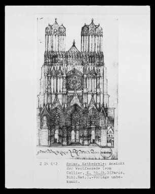 Ansicht der Westfassade der Kathedrale Notre Dame zu Reims