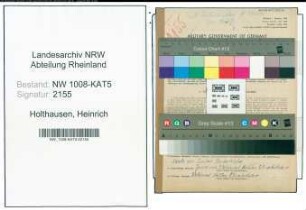 Entnazifizierung Heinrich Holthausen , geb. 02.02.1900 (Drahtzieher)