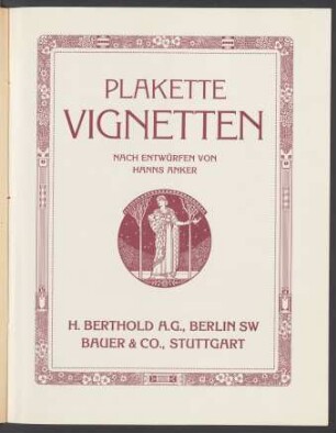 Plakette, Vignetten : nach Entwürfen von Hanns Anker