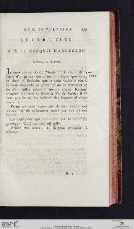 (Lettre CLXI - CLXX)