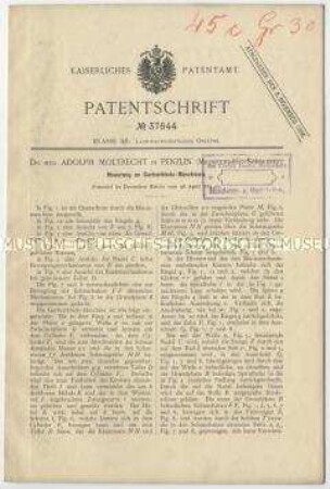 Patentschrift einer Neuerung an Garbenbindemaschinen, Patent-Nr. 37644