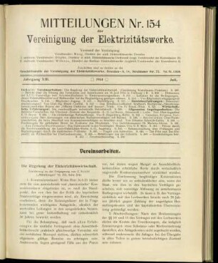 Mitteilung Nr. 154. Jg. 13, Juli 1914