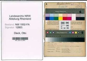 Entnazifizierung Otto Dieck, geb. 16.07.1896 (Vertreter)