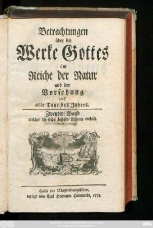 Bd. 2: Welcher die sechs letztern Monate enthält