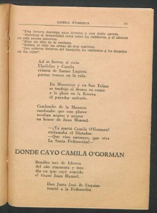 Donde cayó Camila O'Gorman