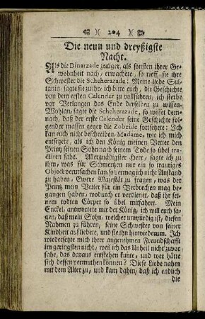Die neun und dreyßigste Nacht.