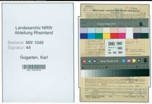 Entnazifizierung Karl Gogarten , geb. 05.07.1908 ()