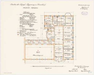 Geschäftsgebäude der Königlichen Regierung, Düsseldorf Präsidenten-Wohnhaus: Grundriss 2. OG 1:100