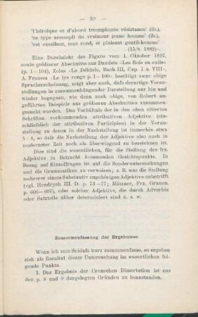 Zusammenfassung der Ergebnisse.