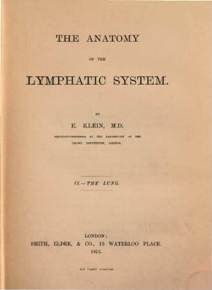 The Anatomy of the lymphatic system, 2. The lung