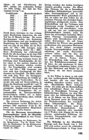 Richtsätze in der öffentlichen Fürsorge [Fürsorgewesen]