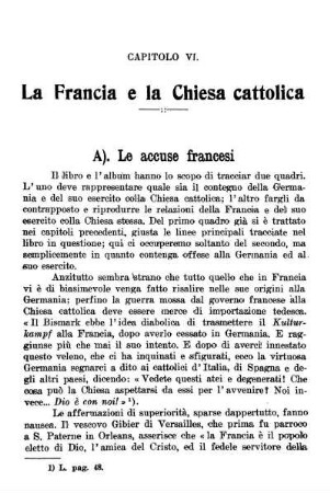 Capitolo VI. La Francia e la Chiesa cattolica