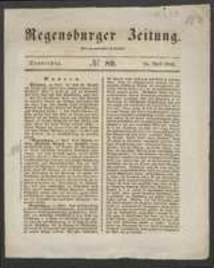 Ehrenmitgliedschaft [in Regensburger Zeitung, Nr.89, S.[1]]