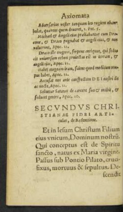 Secundus Christianae Fidei Articulus, de Redemtione.