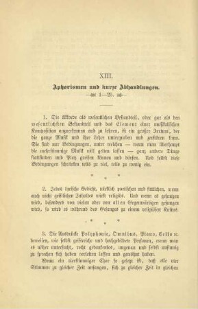 XIII. Aphorismen und kurze Abhandlungen
