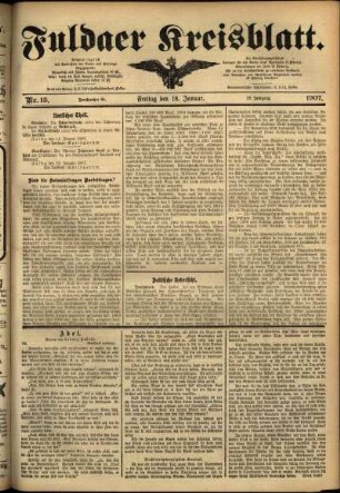 Ausgabe vom Freitag, den 18. Januar 1907.