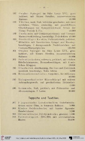 Teppiche und Textilien (Nr. 207-217)