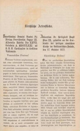 Kirchliche Aktenstücke