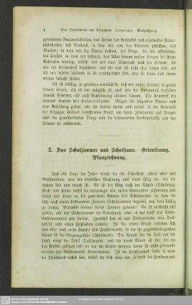 2. Das Schulzimmer und Schulhaus. Orientirung. Planzeichnung