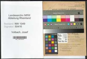Entnazifizierung Josef Volbach , geb. 10.04.1909 (Buchhalter)