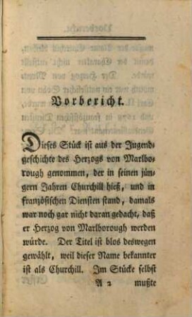 Herzog v. Marlborough : Ein Lustspiel in zwey Aufzügen