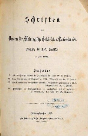 Die französische Kolonie in Hildburghausen