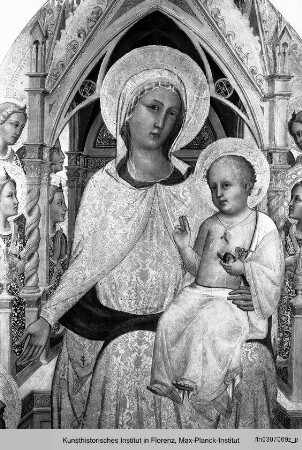 Madonna mit Kind, Engeln und Heiligen