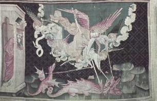 Apokalypse von Angers — Offenbarung 12, 7-12, Michael besiegt den Drachen