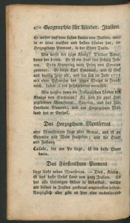 Das Fürstenthum Piemont