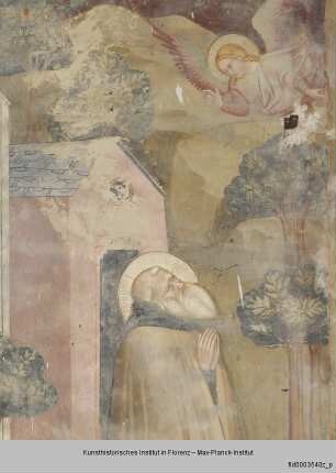 Freskenzyklus mit Szenen aus der Vita des heiligen Antonius : Der heilige Antonius unterweist Mönche und dem heiligen Antonius erscheint ein Engel : Dem heiligen Antonius erscheint ein Engel