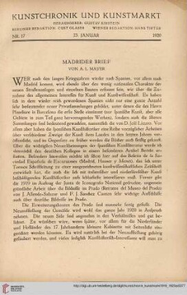 Neue Folge 31 = Jahrgang 55: Madrider Brief