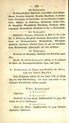 6. Eintheilung der Stadt und Vorstadt St. Georg nach den Armen Bezirken.