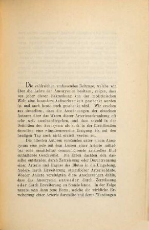 Ein Aneurysma traumaticum : Inaugural-Dissertation