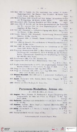 Personen-Medaillen, Jetons etc. (Nr. 4203 - 4441)