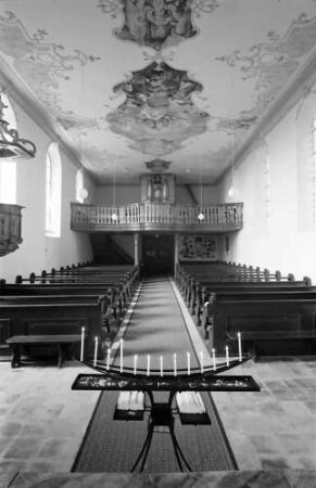 Herbolzheim: Wallfahrtskirche Maria Sand; Innenansicht Empore und Orgel
