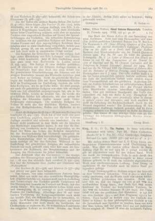 324-325 [Rezension] King, E. G., The Psalms. In three collections translated with notes. Part III, third collection
