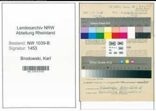 Entnazifizierung Karl Brodowski , geb. 18.08.1900 (Rohrmeister)