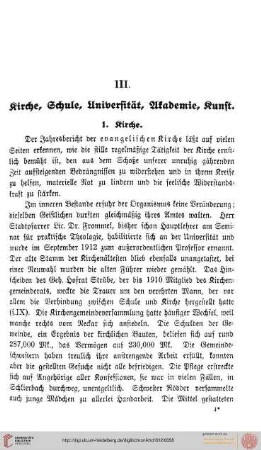 III. Kirche, Schule, Universität, Akademie, Kunst