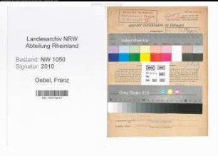 Entnazifizierung Franz Oebel , geb. 31.03.1903 (Metzger)
